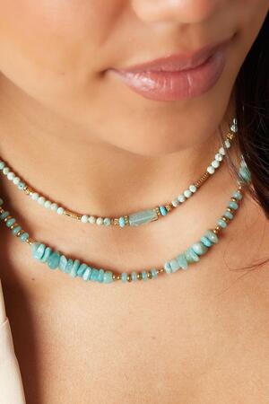 Necklace different beads - Natural stones collection Turquoise & Gold h5 Picture3